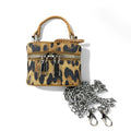 Chic PU Leather Brown Leopard Print Mini Bag Charm Set, Small Coin Purse  Wireless Earbud Case Holder, Fall Winter Bag Accessory
