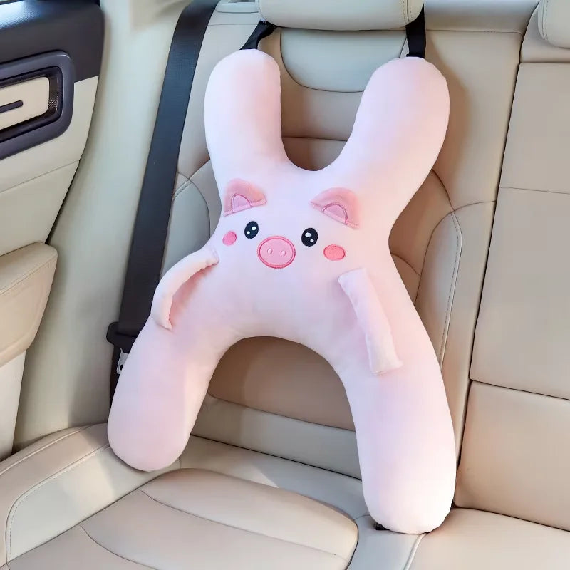 Car Cute Cartoon Pillow Car Mounted Child Sleeping Pillow Car Removable Comfortable Breathable Headrest Lumbar Support