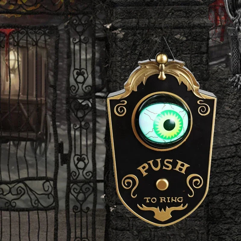 Halloween Glowing One-eyed Doorbell Horror Props Ghost's Day Home Hanging Electric Luminous Sounding Eyeball Doorbell